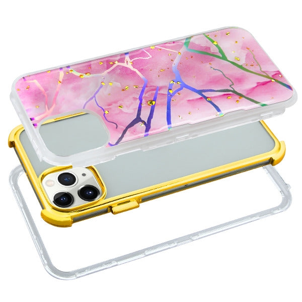 Heavy Duty Marble Pink Gold Iphone 11 Pro - Bling Cases.com