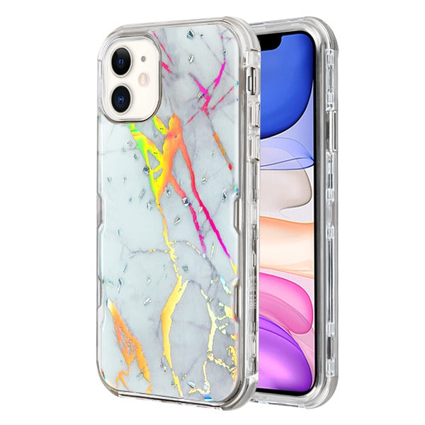 Hybrid Marble Silver Case Iphone 11 - Bling Cases.com