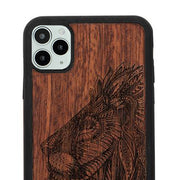 Real Wood Lion Iphone 11 Pro Max