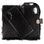 Fur Black Wallet Detachable Samsung Note 10 Plus