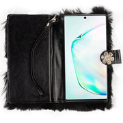 Fur Black Wallet Detachable Note 10