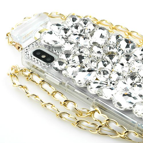 Handmade Silver Stone Bling Bottle Iphone X XS 10 - Bling Cases.com