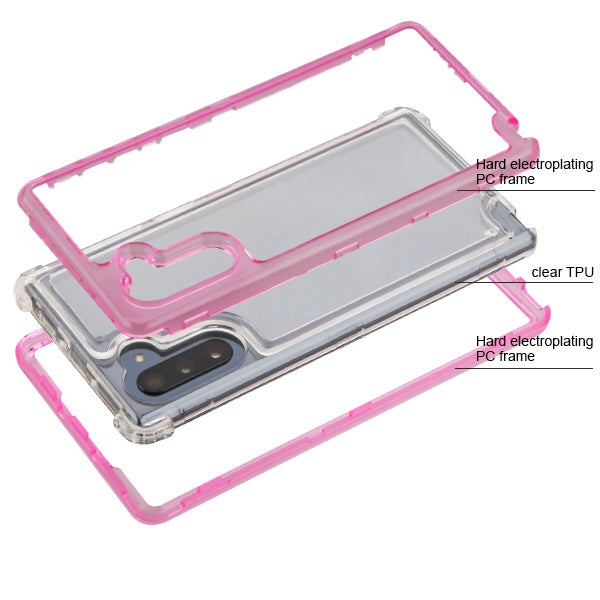 Hybrid Clear Pink Case Samsung Note 10 - Bling Cases.com