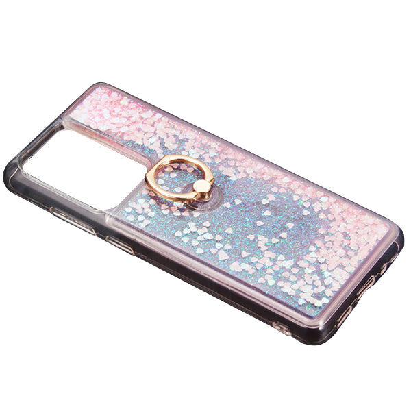Liquid Ring Pink Hearts Samsung S21 Ultra