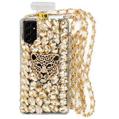 Handmade Gold Cheetah Bling Bottle Samsung S21 Ultra
