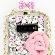 Handmade Pink Flower Bottle Case Samsung S10