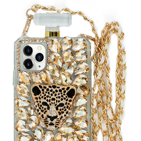 Handmade Cheetah Gold Bling Bottle Iphone 12 Pro