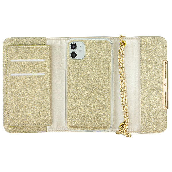 Glitter Detachable Purse Gold Iphone 11