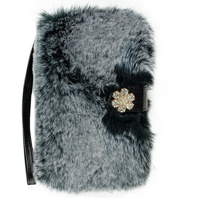 Fur Grey Detachable Wallet LG Stylo 6
