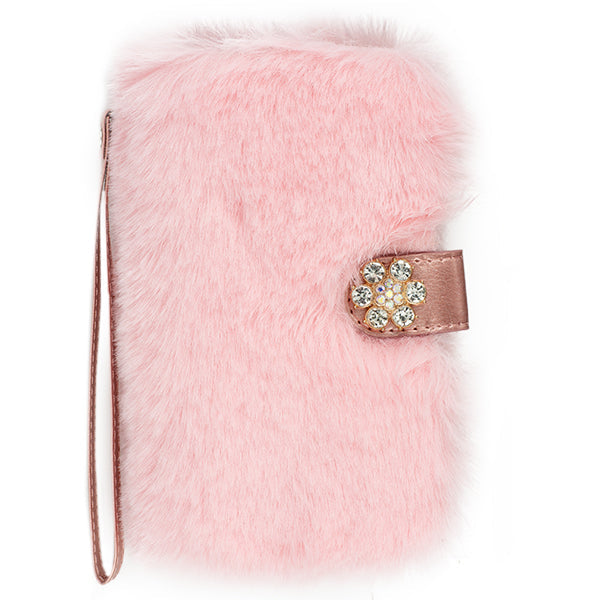 Fur Wallet Detachable Light Pink IPhone 13 Pro