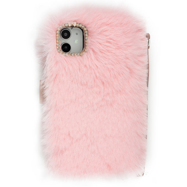Fur Wallet Detachable Light Pink Iphone 11