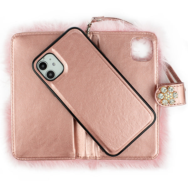 Fur Wallet Detachable Light Pink Iphone 12 Mini