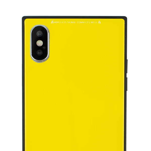 Square Hard Box Yellow Case Iphone XS MAX