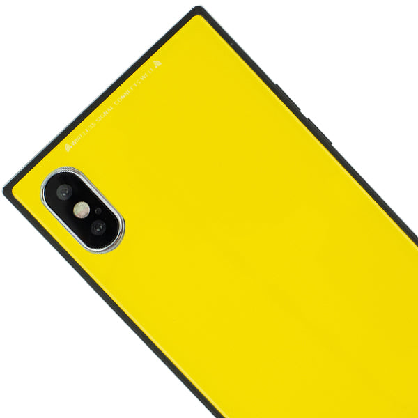 Square Hard Box Yellow Case Iphone XS MAX