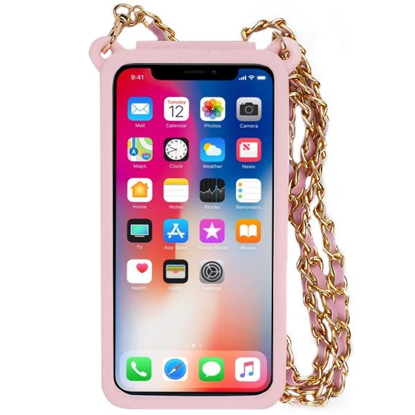 Crossbody Silicone Pouch Pink Iphone 11