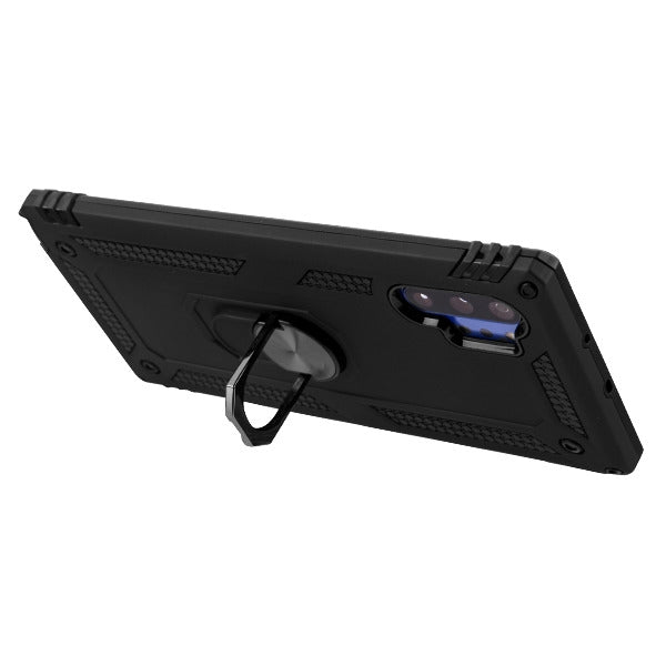 Hybrid Ring Stand Case Black Note 10 Plus - Bling Cases.com
