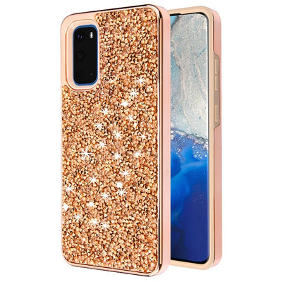 Hybrid Bling Rose Gold Samsung S20 - Bling Cases.com