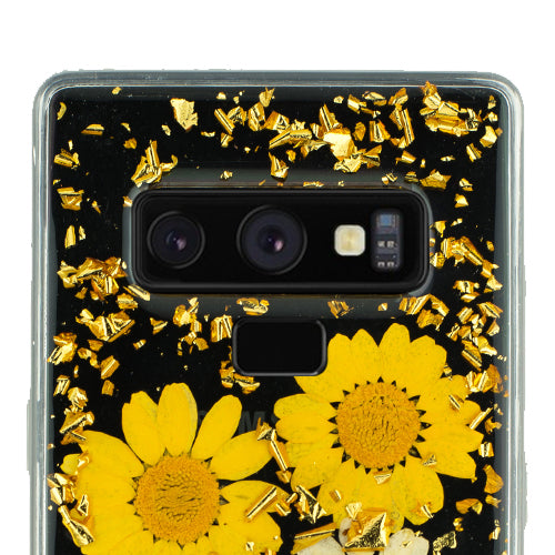 Real Flowers Yellow Sunflowers Flake Samsung Note 9