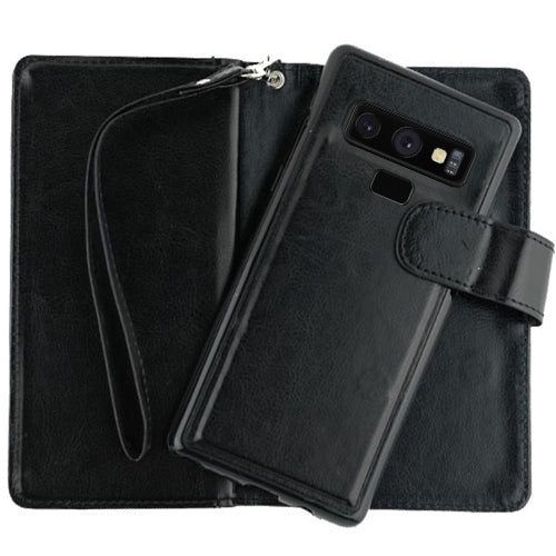 Handmade Bling Black Wallet Detachable Note 9