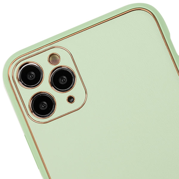 Leather Style Mint Green Gold Case Iphone 11 Pro