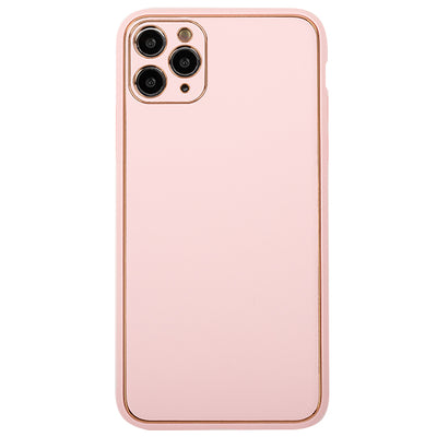 Leather Style Light Pink Gold Case IPhone 12/12 Pro