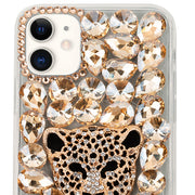 Handmade Cheetah Bling Gold Case Iphone 11