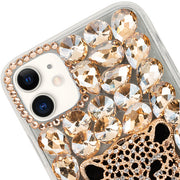 Handmade Cheetah Bling Gold Case Iphone 11