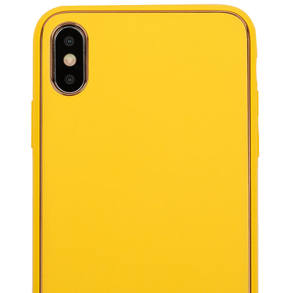 Leather Style Yellow Gold Case Iphone 10