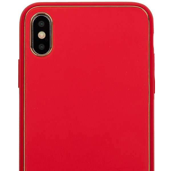 Leather Style Red Gold Case Iphone XS Max