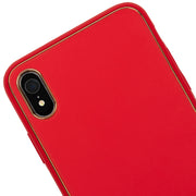 Leather Style Red Gold Case Iphone XR