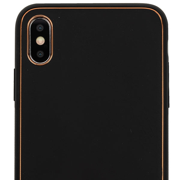 Leather Style Black Gold Case Iphone 10