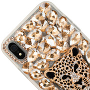 Handmade Cheetah Bling Gold Case Iphone XR
