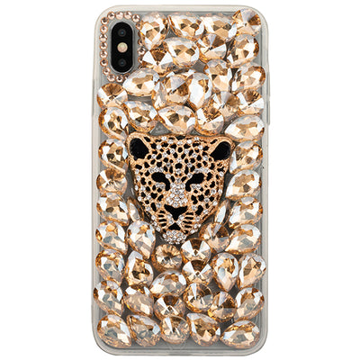 Handmade Cheetah Bling Gold Case Iphone 10