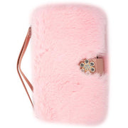 Fur Detachable Wallet Light Pink Samsung S20 Ultra