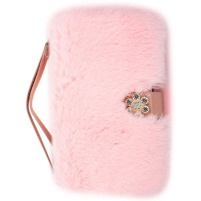 Fur Light Pink Wallet Detachable Samsung S22 Plus