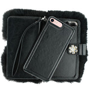 Fur Black Detachable Wallet Iphone 7/8 SE 2020