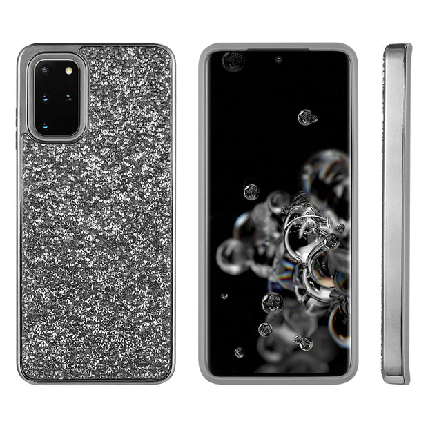 Hybrid Bling Case Grey Samsung S20 Plus - Bling Cases.com