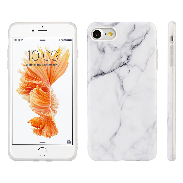 Marble Soft Skin White Iphone SE 2020 - Bling Cases.com