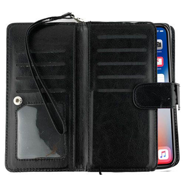 Handmade Detachable Bling Black Wallet Iphone XS Max