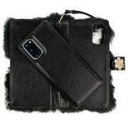 Fur Detachable Wallet Grey Samsung S20