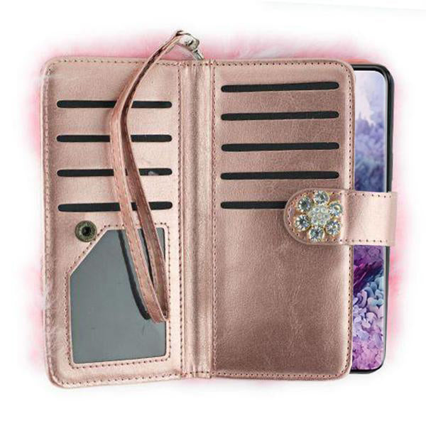 Fur Detachable Wallet Light Pink Samsung S20