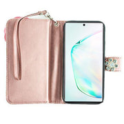 Handmade Pink Flower Bling Wallet Note 10 Plus