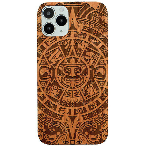 Mayan Calendar Aztec Wood Case Iphone 13 Pro Max