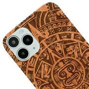 Mayan Calendar Aztec Wood Case Iphone 12 Pro Max