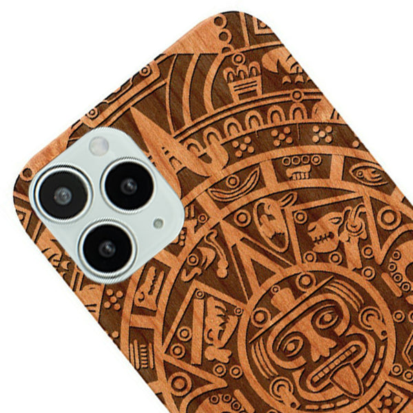 Mayan Calendar Aztec Wood Case Iphone 12/12 Pro