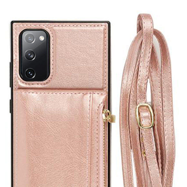 Crossbody Card Case Wallet Rose Gold Samsung S20 FE