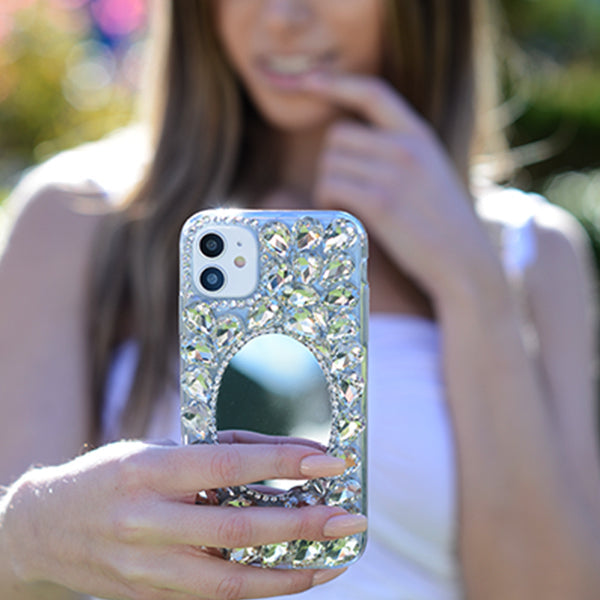 Handmade Bling Mirror Silver Case IPhone 13 Pro