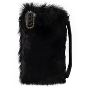 Fur Black Wallet Detachable Samsung S22