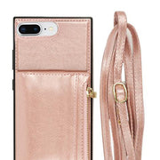 Crossbody Card Holder Rose Gold Case Iphone 7/8 Plus