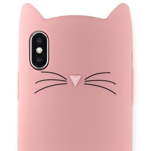 Silicone Skin Cat Pink Iphone XS MAX - Bling Cases.com